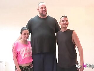 A teen, a GIANT and a broad in the beam dick! People's porn elbow FAKings!